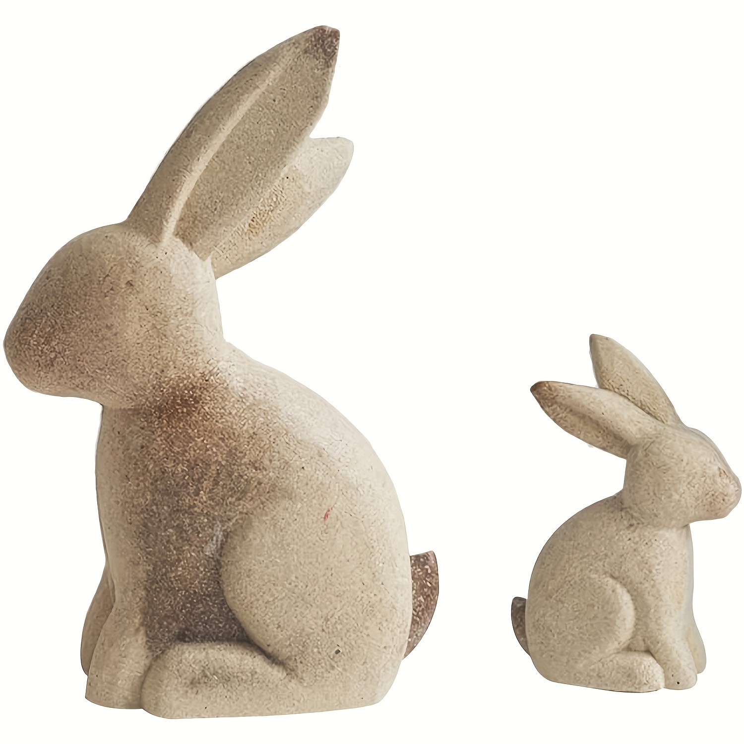 Collectible Figurines ,rustic Bunny Decor Antique Figurines Easter Rabbit Statue Set Of 2, Bunny Decorations For Easter Decor Gift
