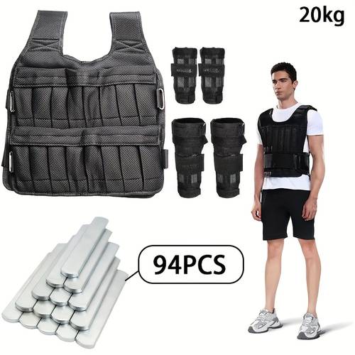 versatile weighted vest 10kg 20kg ideal for workouts training fitness weighted jacket for men and women steel plate weight