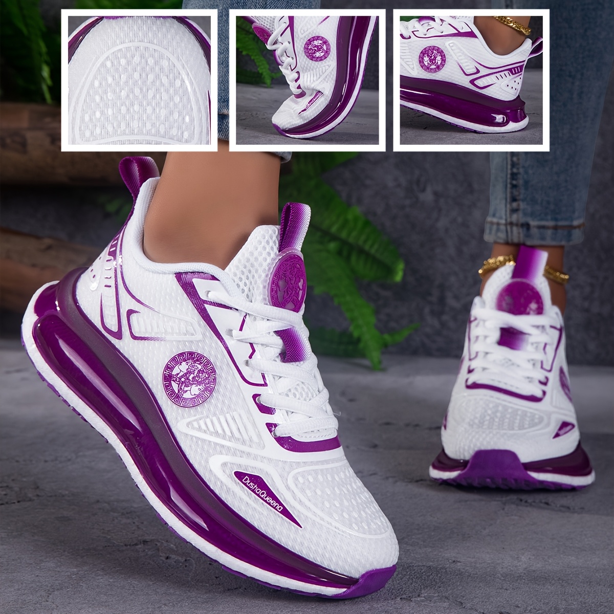 Women Breathable Lightweight Running Shoes, Outdoor Sports Walking Shoes, Women Shock-Absorbing Lace-Up Athletic Shoes, Women Casual Sports Shoes, Women Shoes, Sneakers