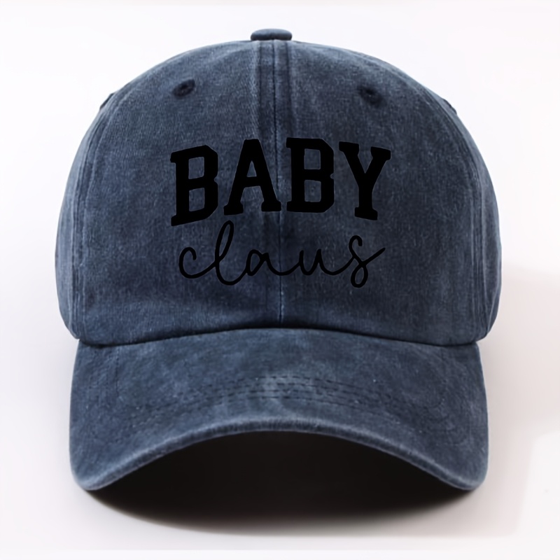 1pc Baby, Claus Polyester Baseball - Lightweight, Adjustable, Curved Brim, Non Hand Washable, Mother's Day Occasion,…: retailer-supplied image