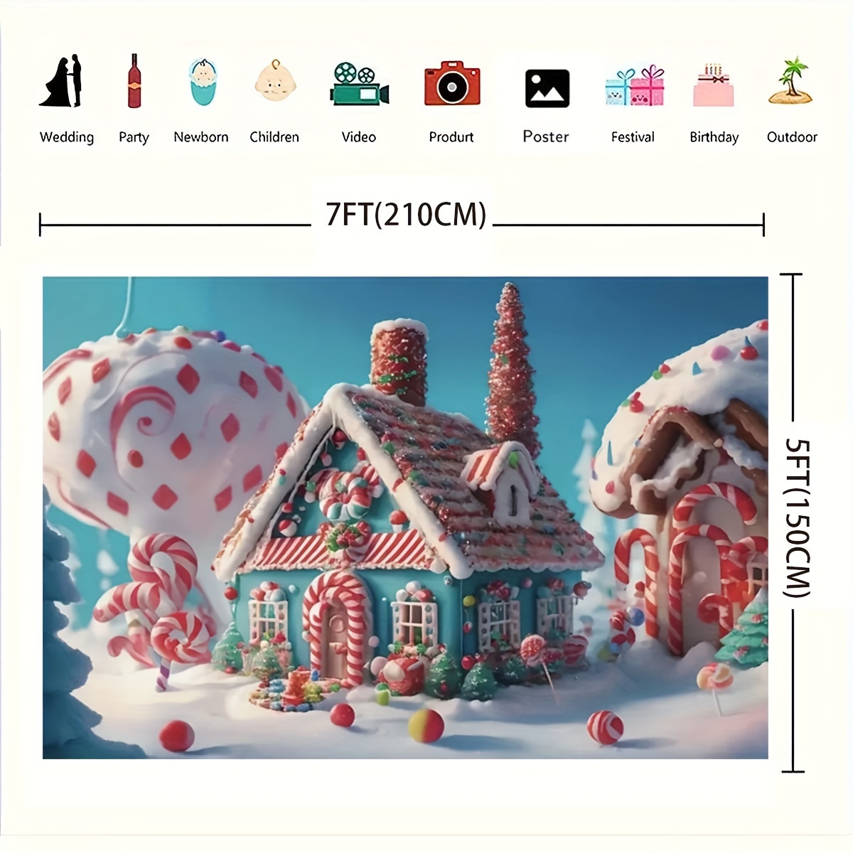 Vibrant Christmas Houses Vinyl