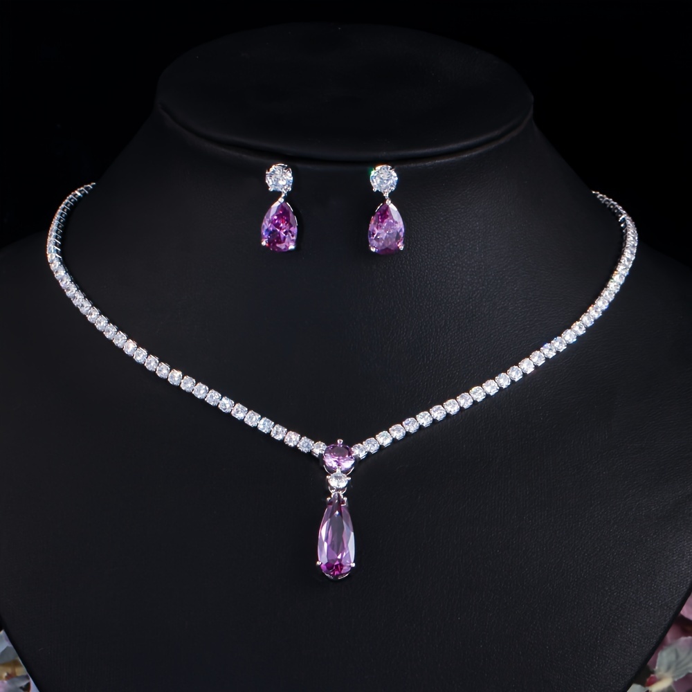 Silvery White Round Dangle Earrings & Pendant Necklace Set