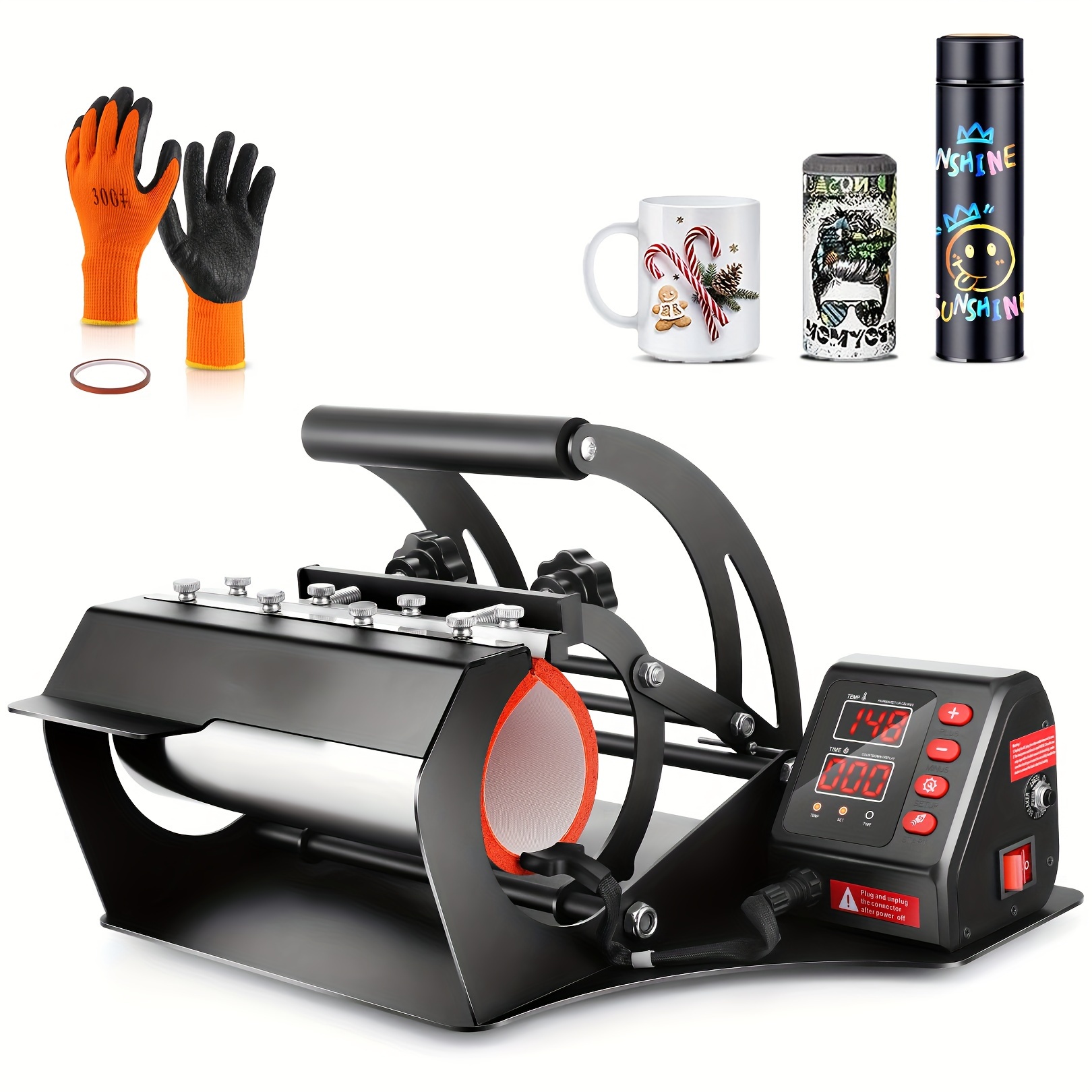 

Tumbler mug press, heat press machine automated sublimation heat transfer 30oz 20oz 16oz sublimation tumblers - black