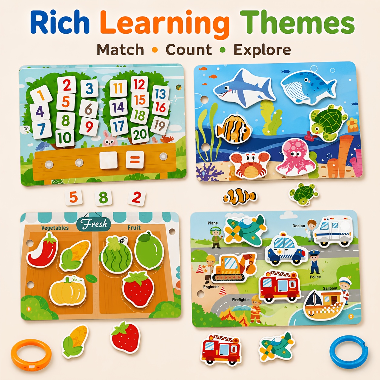 Interactive Learning Quiet Sticker Book with Stickers