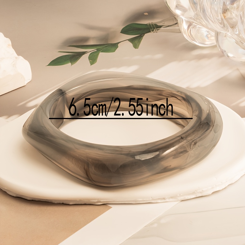 3pcs Smoky Gray Bangle Bracelet Set for Women