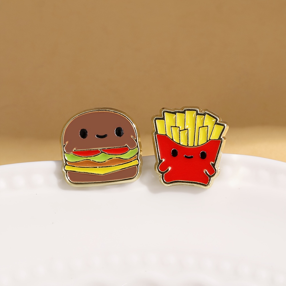 TEMU Aretes de Hamburguesa y en Esmalte, Joyería Diaria, Regalo para , Moda y , para Adolescentes