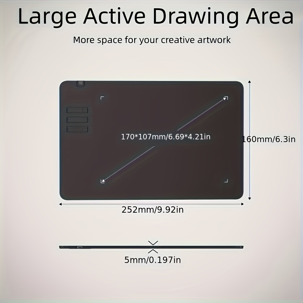 Tableta de dibujo digital con estilográfica para computadora, PC, teléfono móvil, portátil, compatible con Android, Mac y Windows.