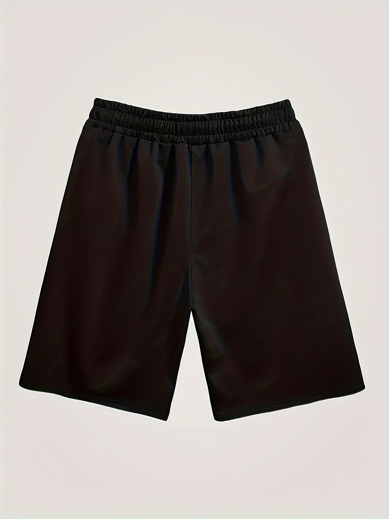 Men's Plus Size Graphic Print Casual Shorts - Bold Lettering & Edgy Design, Elastic Drawstring Waistband, Regular Fit, Hand Wash Only, Everyday Clothing, Streetwear Style, Nontransparent Fabric, PLUS SIZE