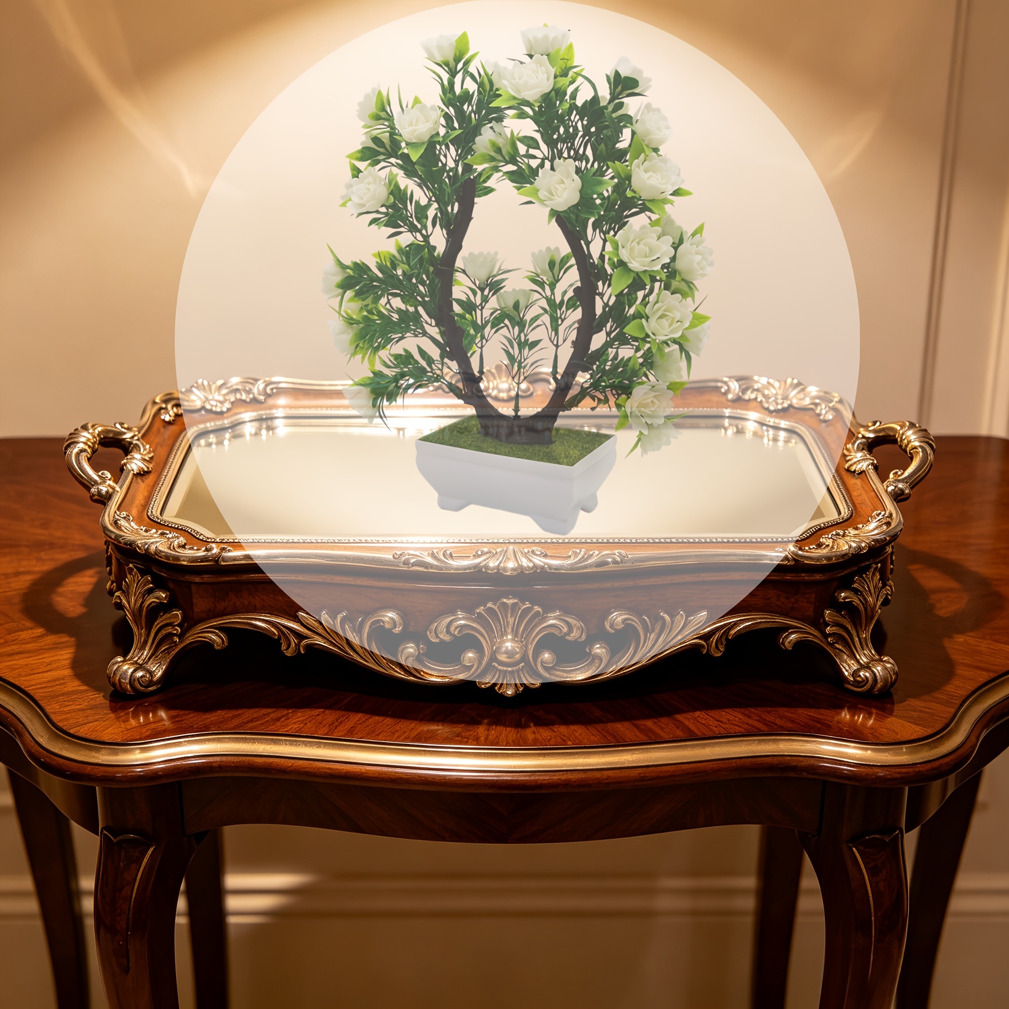 TEMU 1 Pot 2026 New High-end Artificial Bonsai With Exquisite Flower Pot. Suitable For Living Rooms, Bedrooms, Desktops, Bookshelves, , And