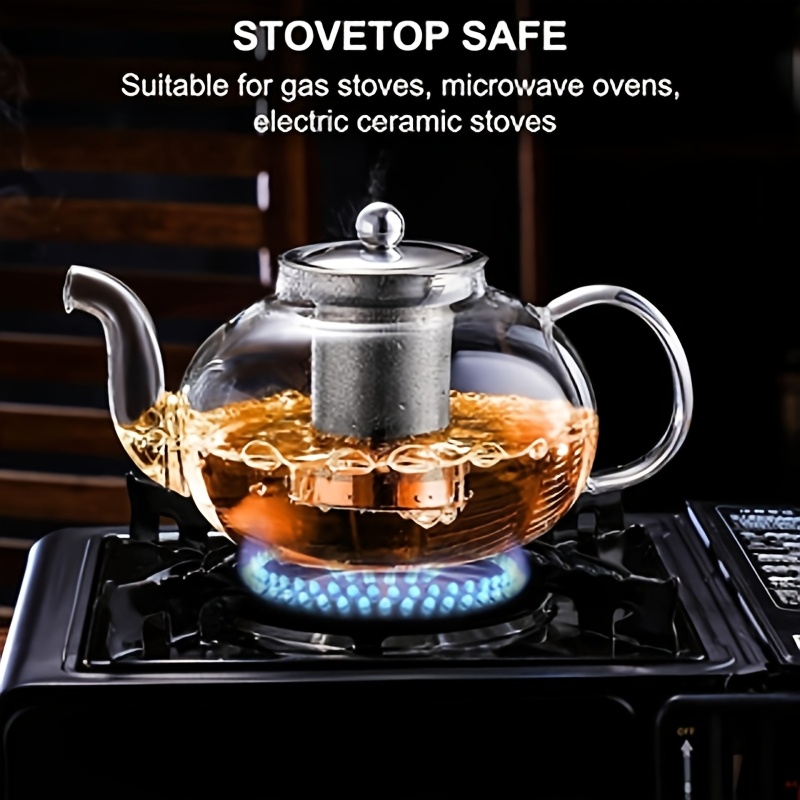 400/800Ml Glass Teapot with Stainless Steel Infuser