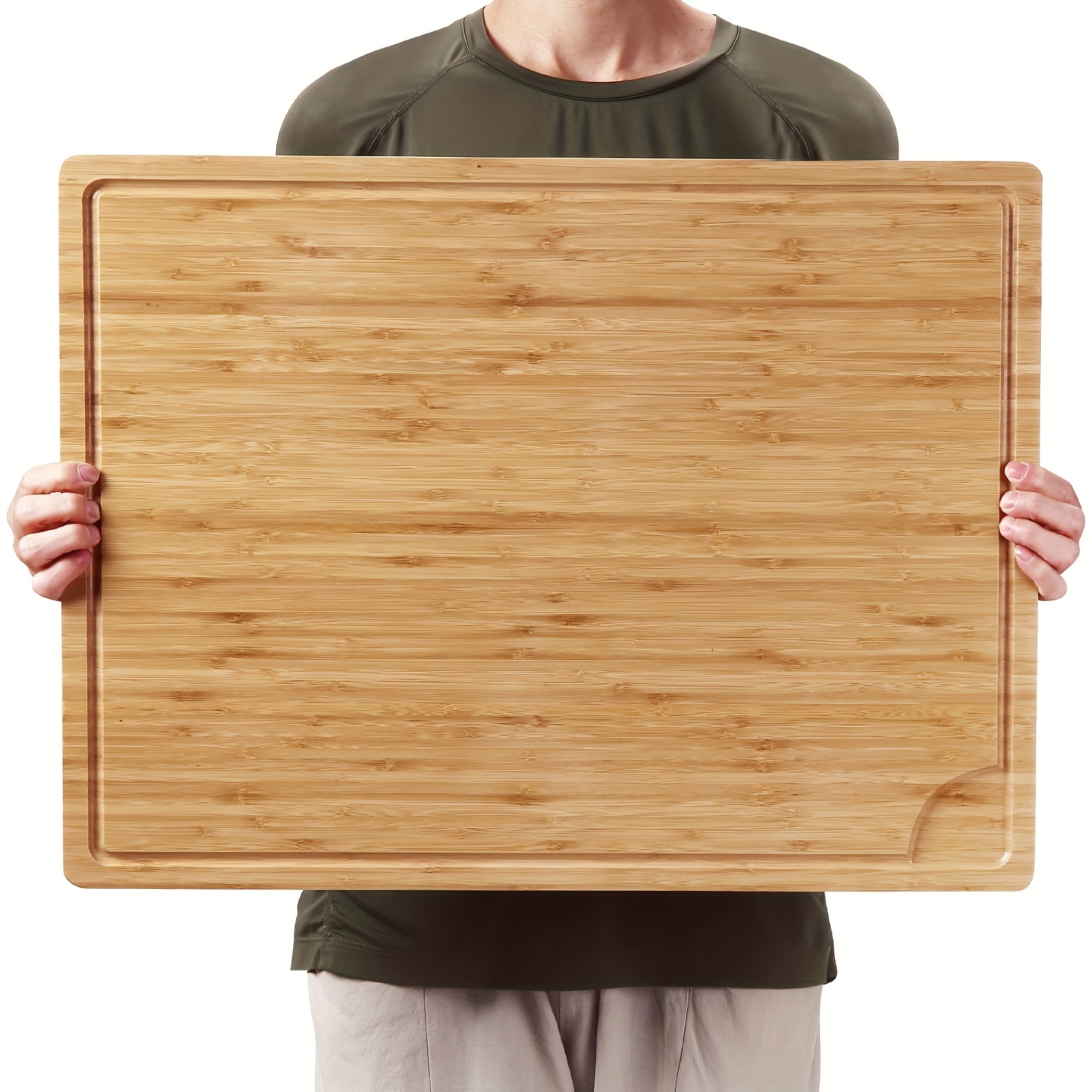 

24 X 18 Inch Wooden Cutting Boards For Kitchen, 60 Cm Extra Large Bamboo Cutting Board With Juice Groove, 0.8" Thick For Meat Vegetables, Large Charcuterie Board