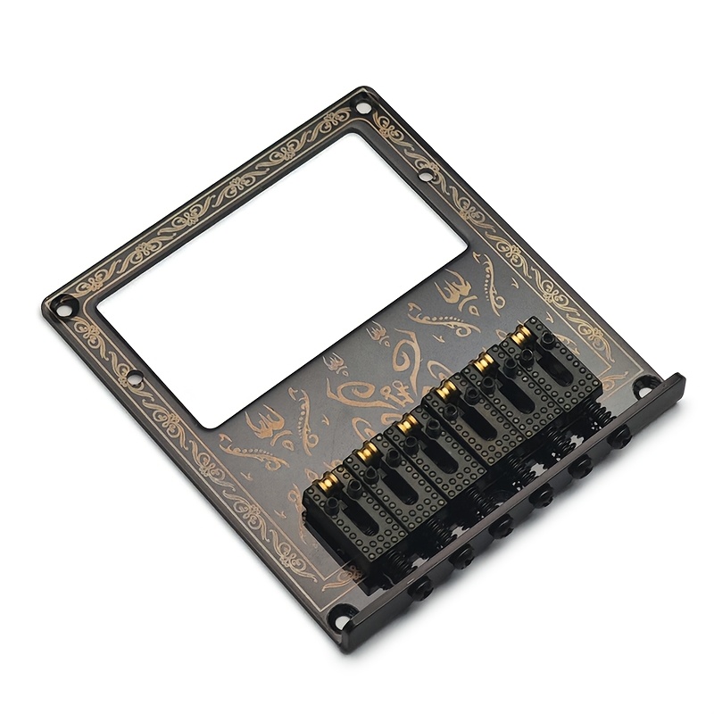 1pc Black Alloy Guitar Bridge Roller Saddle with Humbucker Hole, TL Style, 101x89mm, 10. 5x5 Inch, Electric Guitar Bridge Accessory