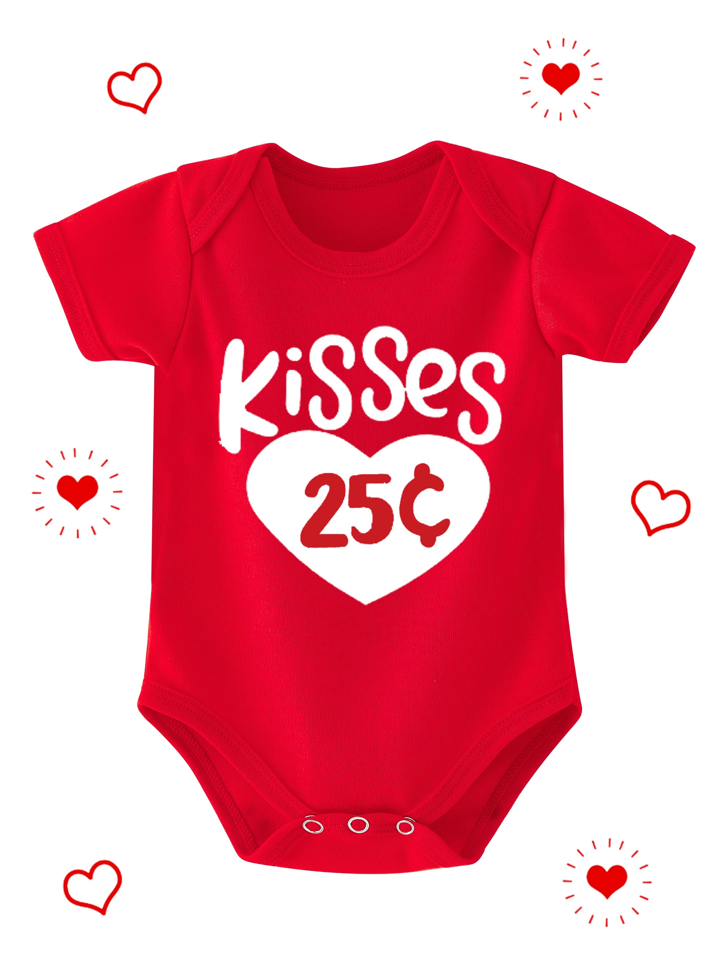1pc kidsses 25 valentines day letter print baby bodysuit Temu Greece
