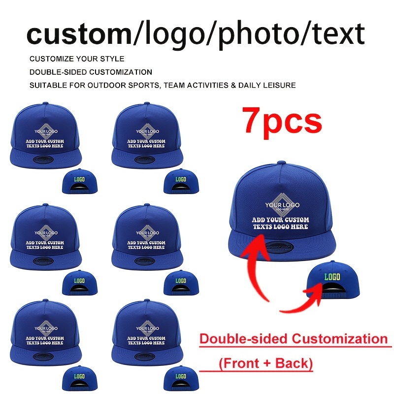 7pcs LEADAYS Logo Baseball Caps with Personalised Text/Logo