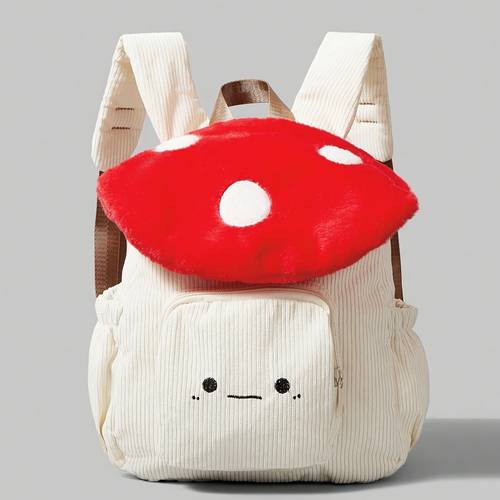 womens backpacks cartoon cute womens bag 2d plush mushroom backpack