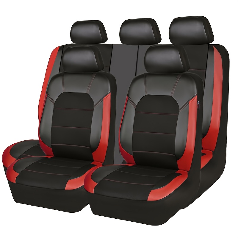 

Seat Covers - Premium Leather & Sponge Filled, Easy- & Rear Seat Cushion Protector Set For All Vehicles, Interior Accessories