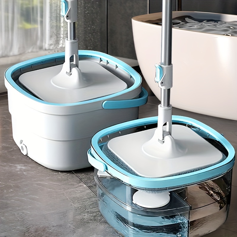 

1set, New Sewage Seperation Hand-free Mop With A Rotating Head And A Bucket To Send 3 Fiber Cloth Heads Lazy Mopping Artifact Cleans And Separates Dust, Hair And Sewage, Rotating Mop