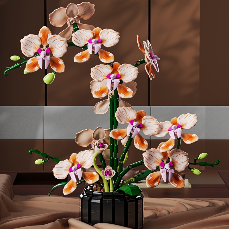 Elegant Champagne Orchid Building Block Bouquet