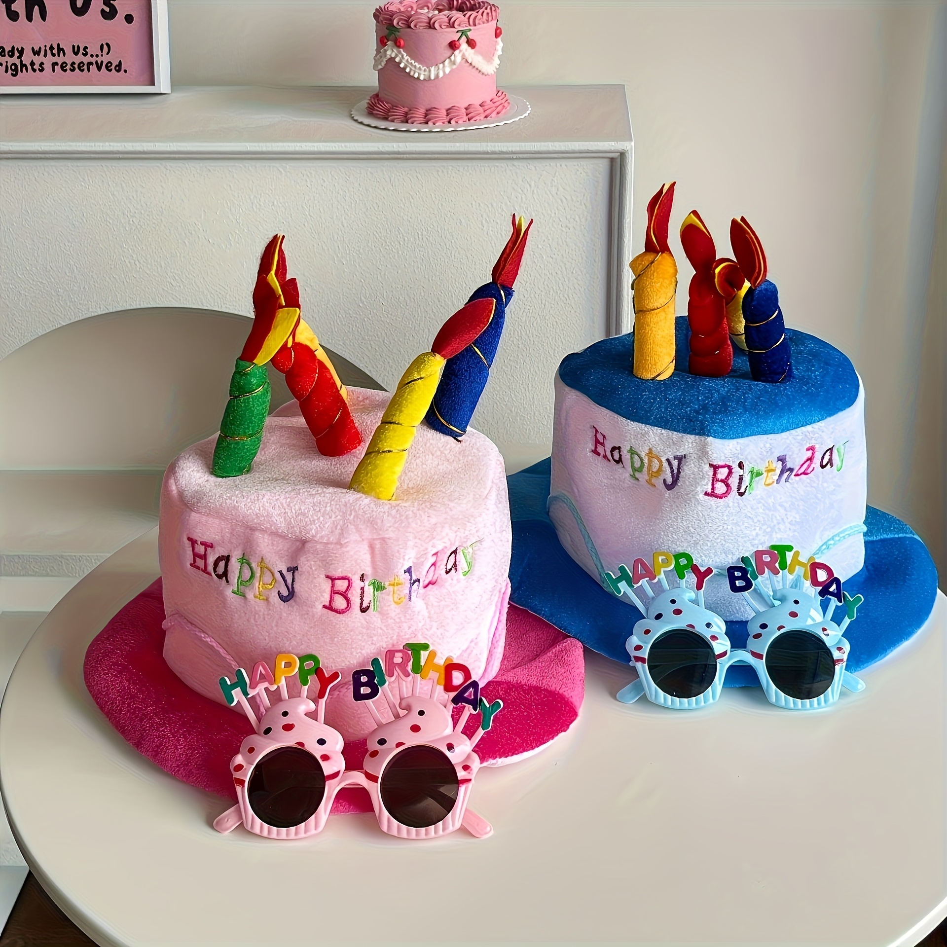 sparkling frosted glitter birthday party hat foldable