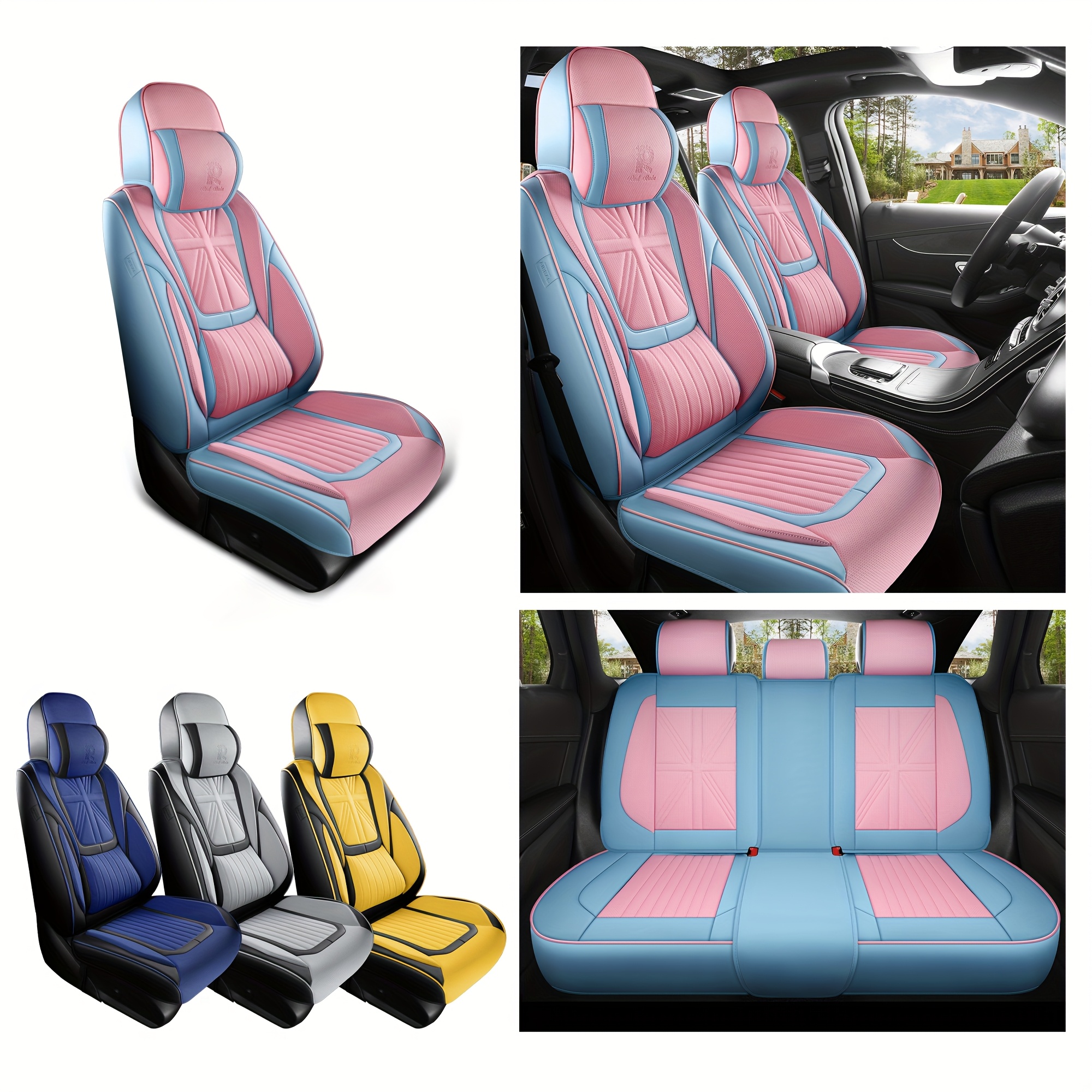 universal seat covers head pillow lumbar support - Temu