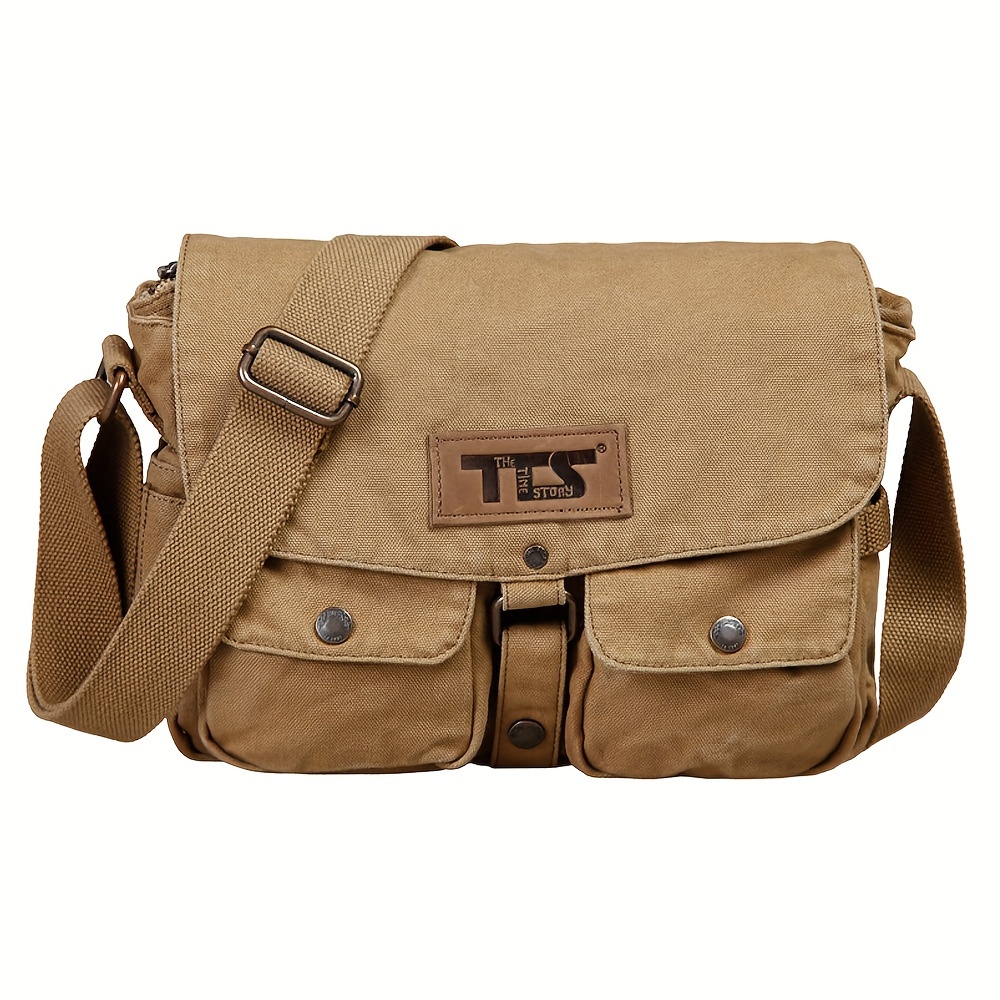 E-shop Retro Canvas Messenger Bag, ideal für Freizeitreisen, mit viel Stauraum und mehreren für Damen und Herren
