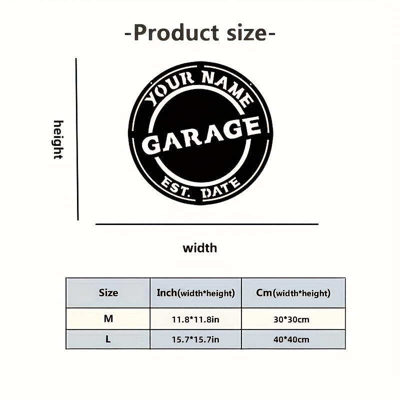 TEMU Personalized Customized Garage Hanging Metal Sign, Name Date Customized. Car Mechanic Repair Workshop Sign, Home Decor, A Gift For Mechanics,