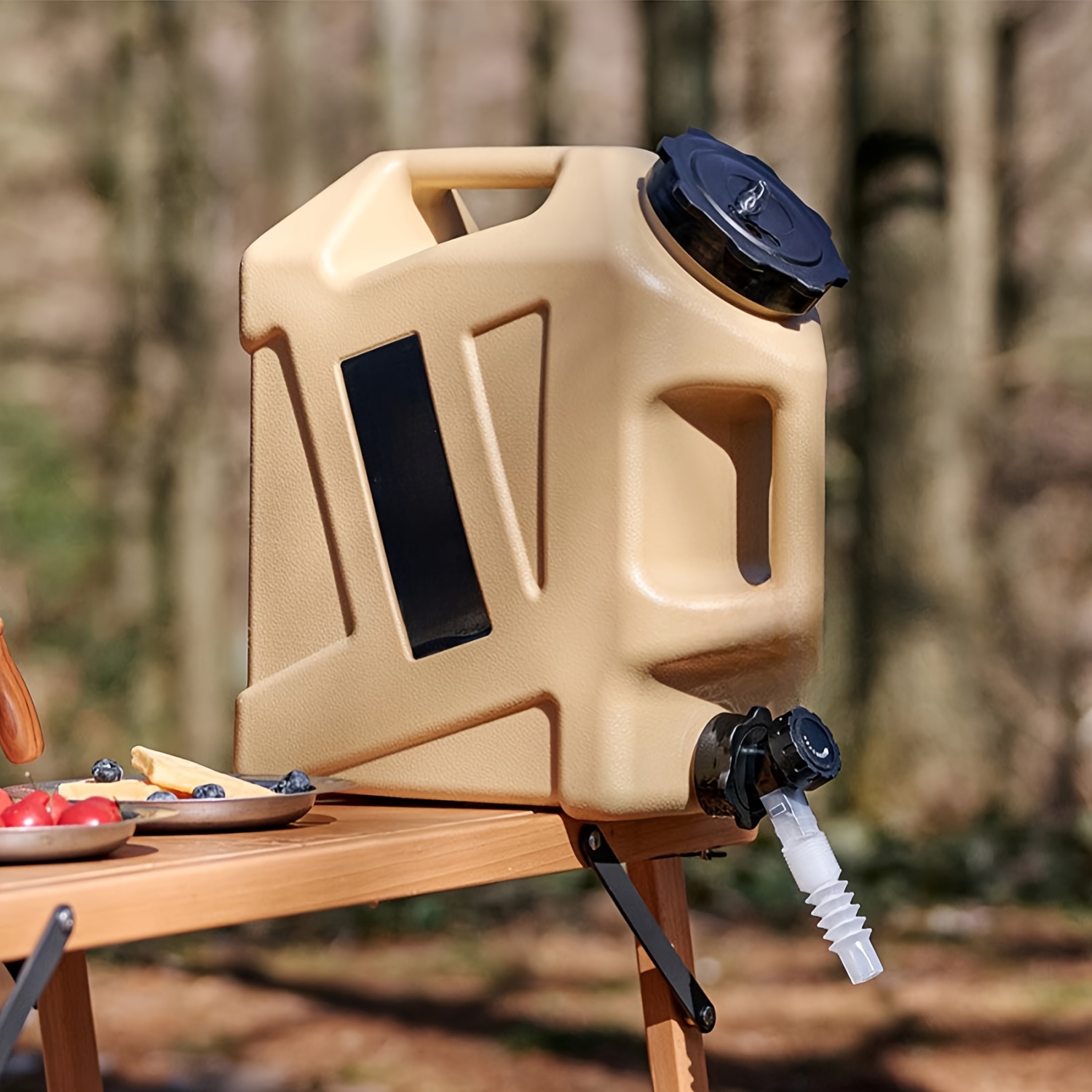 11-12L/2.9-3.2Gal Military Green Portable Water Tank with Faucet - Durable Leakproof Design, Ergonomic Handle & Carrying Straps for Camping, Hiking, Emergency Storage, Water Storage Tank, Hiking Essentials, Robust Construction, Sturdy Construction