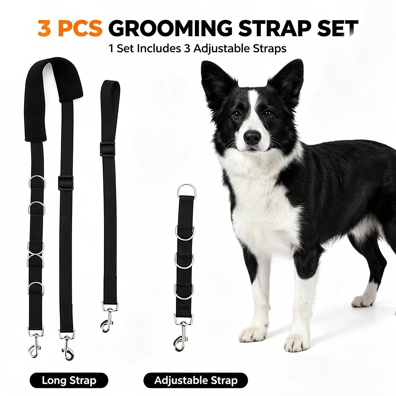 TEMU Dog Grooming Abdominal Harness - Dog Grooming Ring For Table Arm Extension, With Clamp Extension Ring, Bath Restraint Belt, Non-sitting Harness,