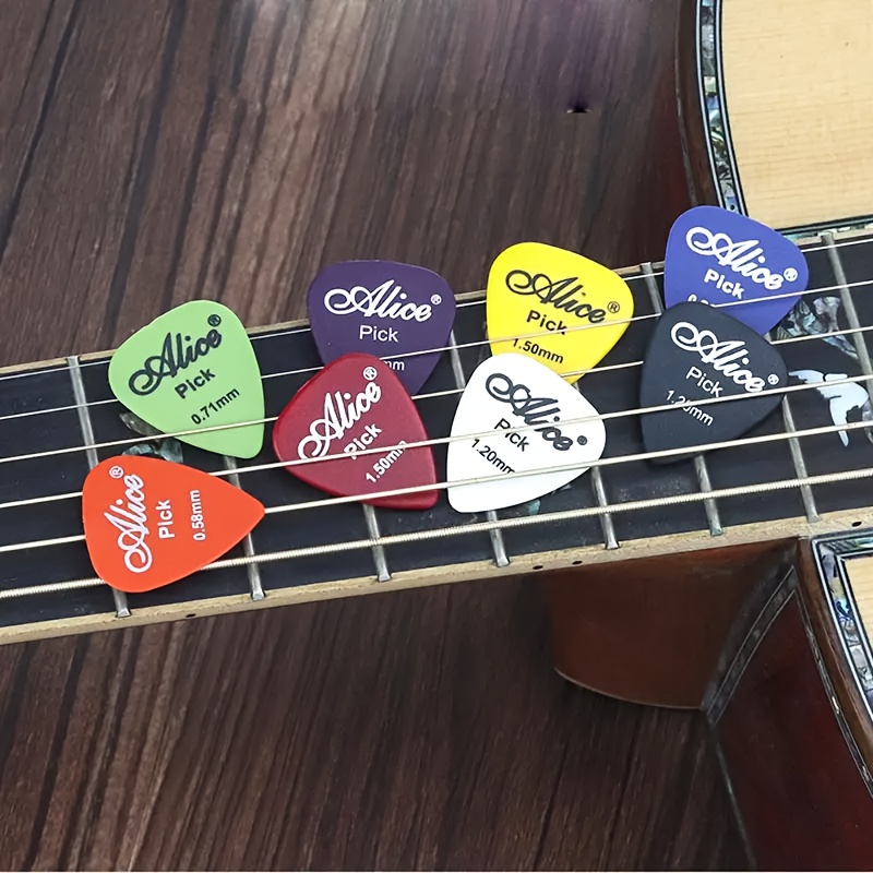 20pcs Alice 100D Guitar Pick Set, Premium ABS Picks, Durable, Thickness Range 0.58-1.5mm, Assorted Colors, for Acoustic, Electric Guitar and Bass