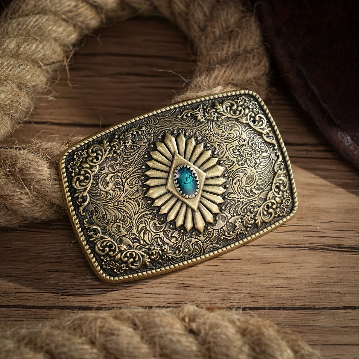 bh mens womens western cowboy pu leather belt vintage floral  display picture 1