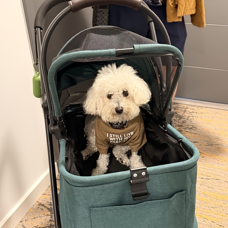 Pet Stroller, for Medium And Small Dogs, Folding Lightweight Dog Transporter. The Extra Large Basket Pram for Small Dogs Has Space for Equipment, And Basket Can Be Used Separately. No-Pump Rubber Tires/ Reversible Aluminum Frame