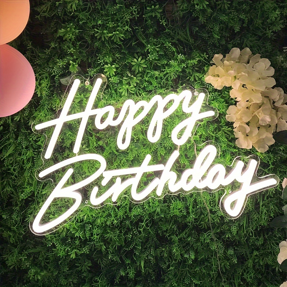 Image of 1pcthe Happy Birthday Neon Is Used For Birthday Party Decoration, Birthday Led For Background Decoration, And The Neon Birthday Is Used For Birthday Celebrations Of Any Age