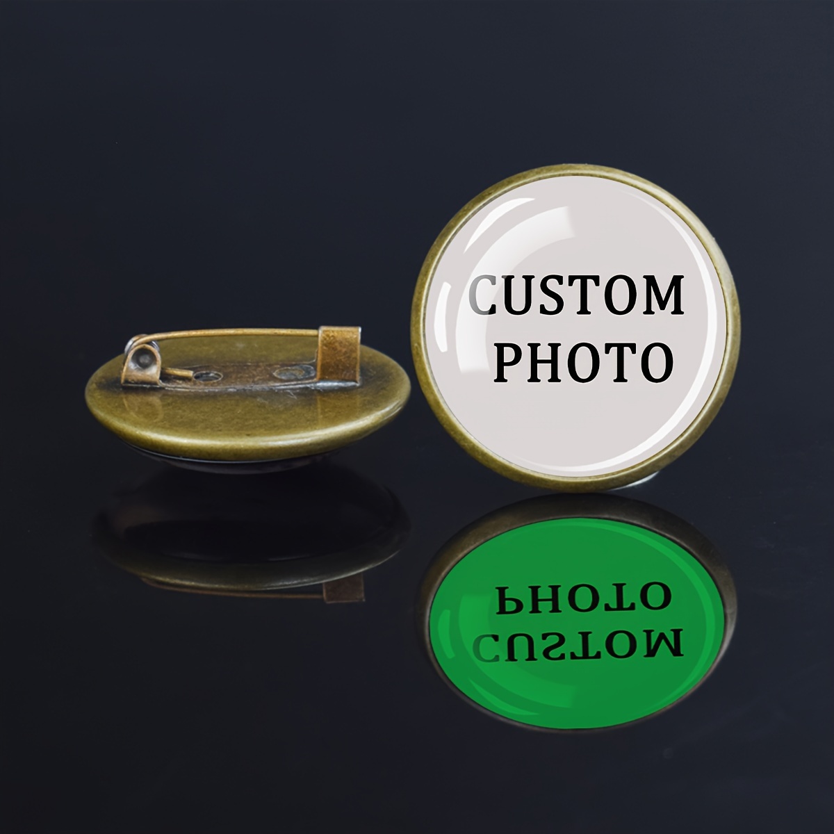 TEMU 1pc Personalizzata con Foto, Personalizzata con Foto di Famiglia, Animali Domestici, Logo, , in Vetro, Gioielli Luminosi, Creativa, Accessorio