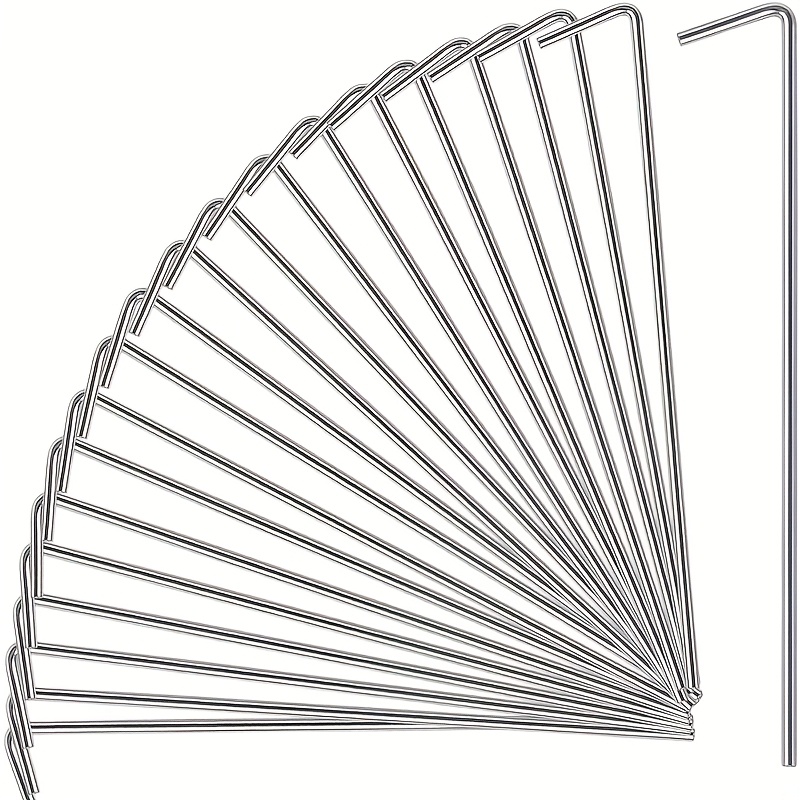 

20pcs Heavy Duty Stainless Steel Tent Stakes - Outdoor Camping, Gardening & Christmas Decorations