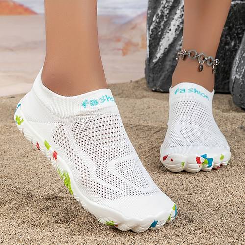 unisex quick shoes lightweight breathable outdoor shoes with non slip eva sole for beach hiking fishing stream walking spring summer lightweight design high beach footwear perforated fabric upper