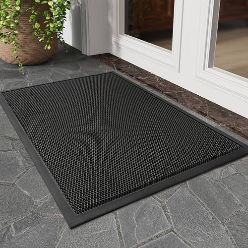 outdoor mat front door mat non slip entry mat durable welcome mat for outside absorbent outdoor doormat with elastic mesh surface heavy duty floor mat