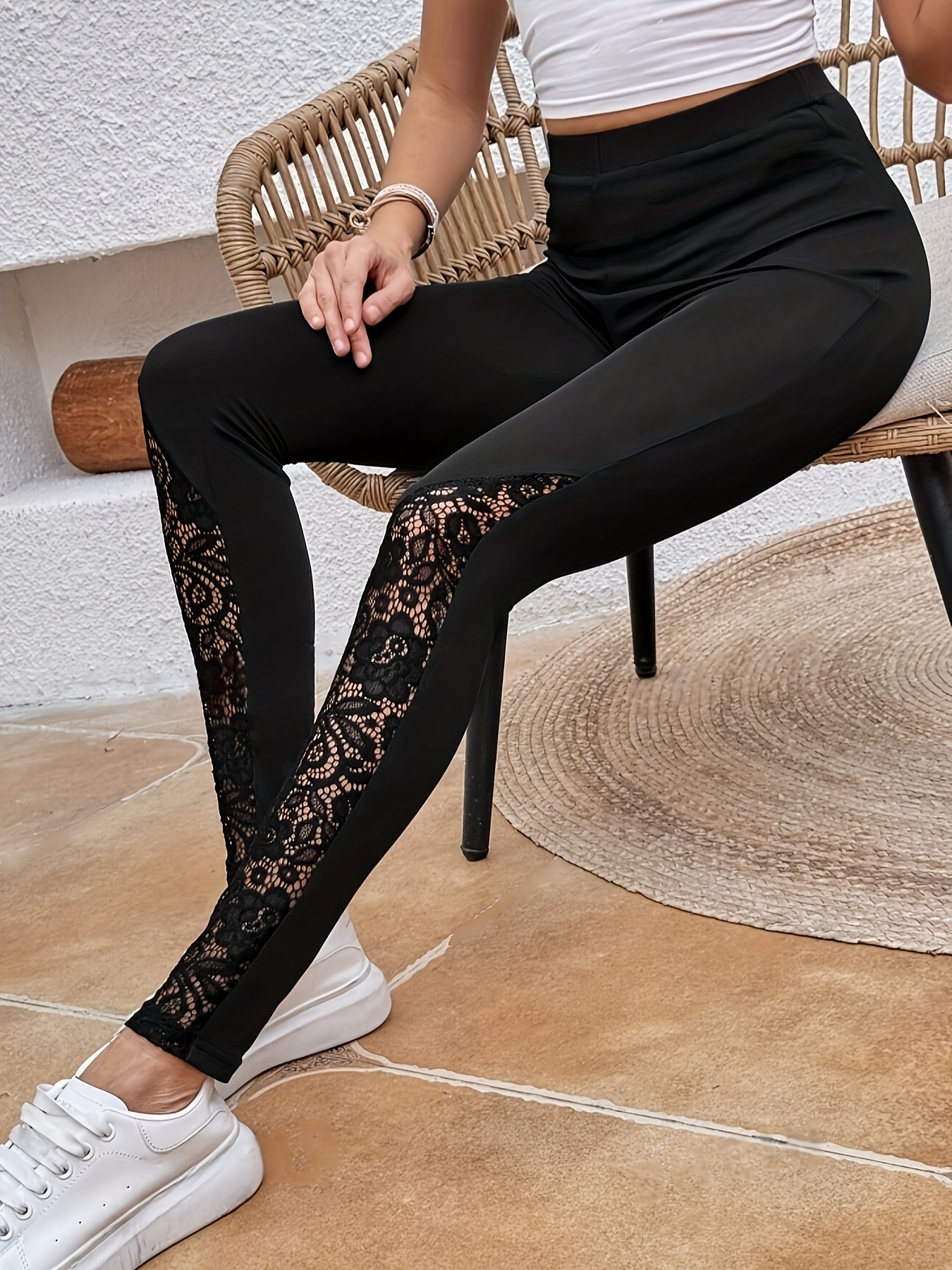 Lace fashion workout leggings