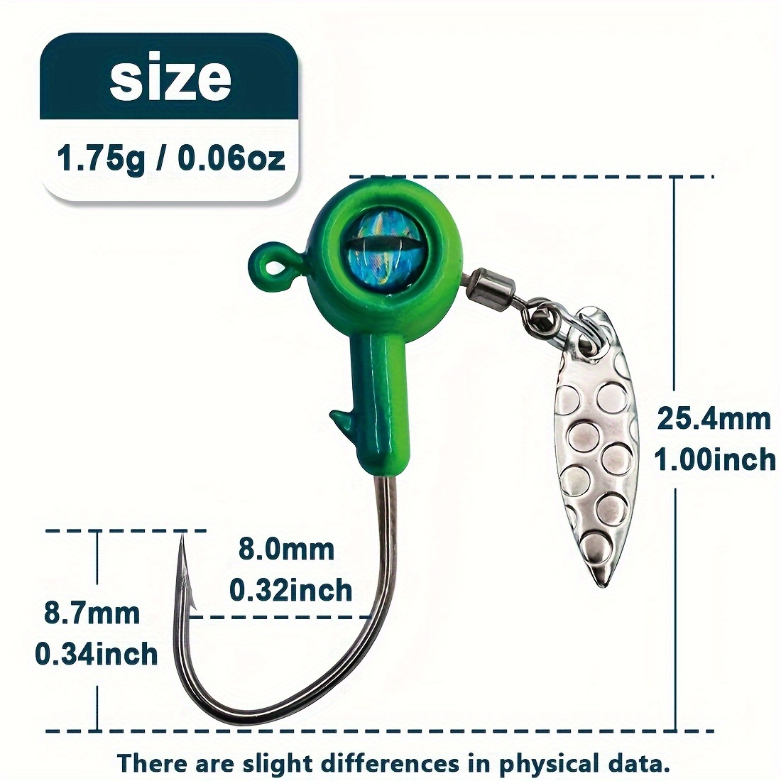  FishTrip Jig Heads Hooks with Spinner - 10Pcs Underspin  Crappie Fishing Jighead with Willow Blade for Saltwater Freshwater 1/4oz :  Sports & Outdoors