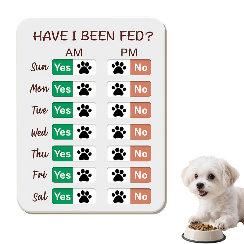 TEMU Panneau de d'alimentation pour chien, panneau de suivi d'alimentation pour animaux de compagnie, panneau de suivi de marche quotidienne et soir,