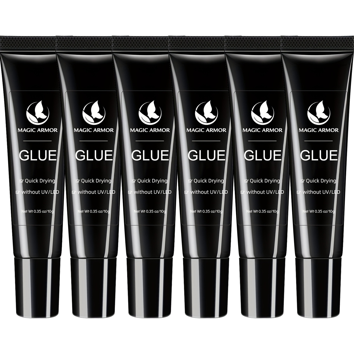 TEMU 6*10gsolid Nail Glue Gel, 10s Quickly Dry Nail Glue Gel For Press On Nails, Upgraded Super Strong Lamp Solid Nail Gel Long Lasting