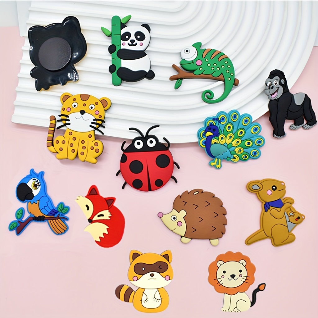 

12pcs Cute Cartoon Animal Refrigerator Magnets Set - , , Parrot, - Kitchen