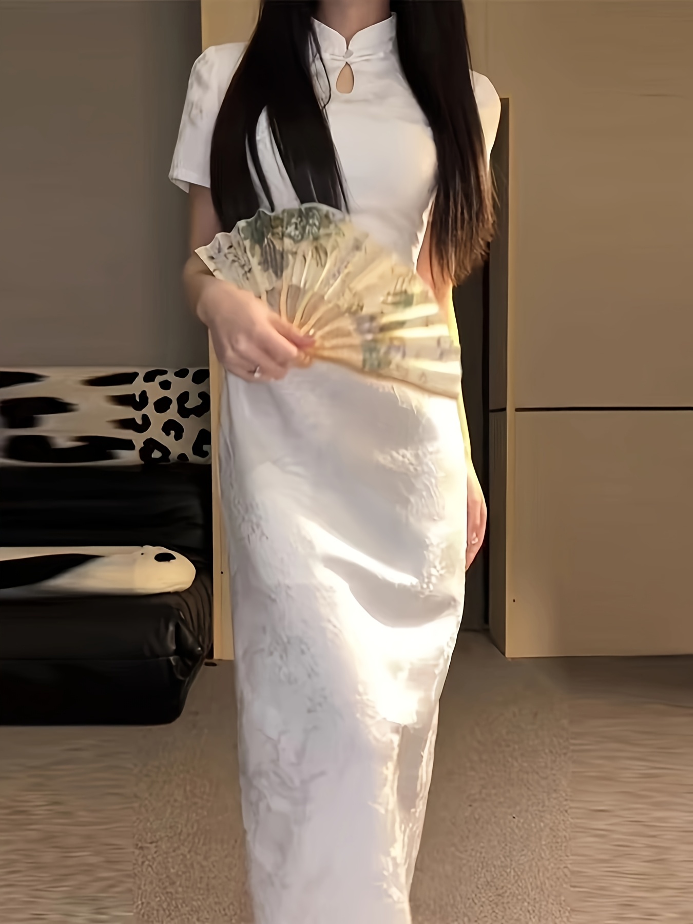 new chinese style white jacquard cheongsam dress - Temu Mauritius