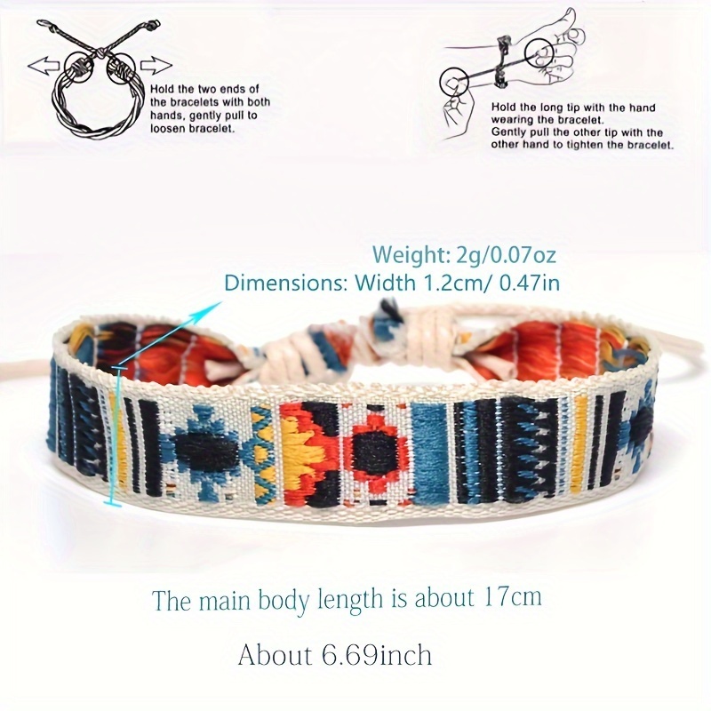 Boho Tribal Handwoven Bracelet Polyester