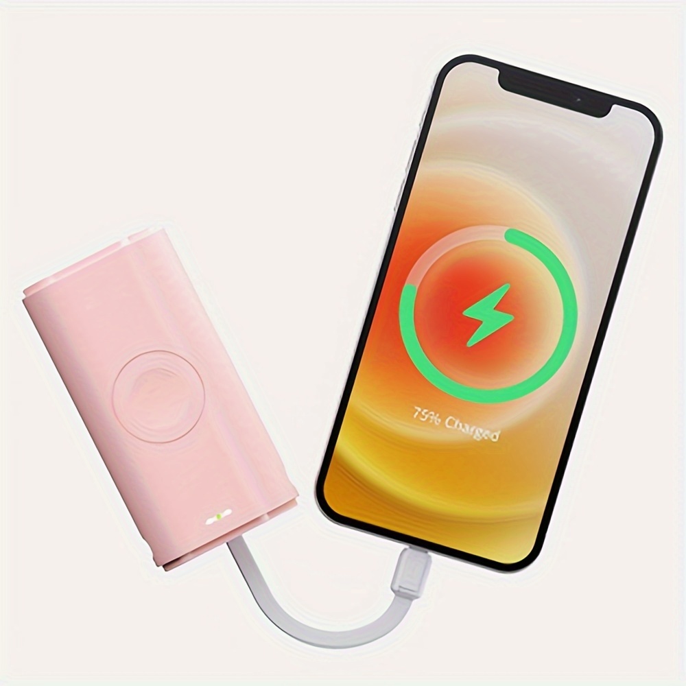 

Fast Charging, Wireless Multifunctional Portable Mobile Power Supply, Mini Sized Pocket Power Bank, 9000mah, Pink, Black