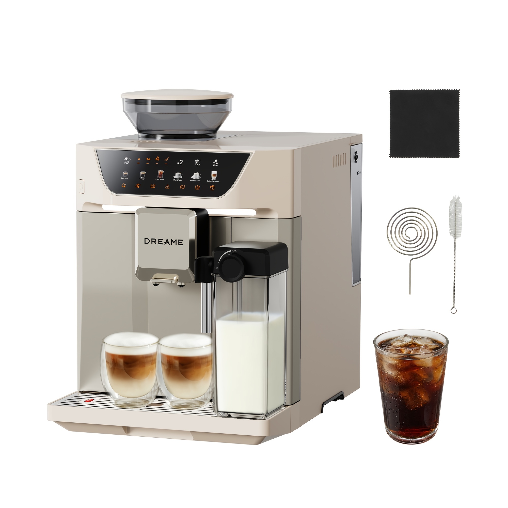 Dreame Ecceluxe Master Automatic Coffee Machine, Cold Brew At The Touch Of A Button | Display, 6 Coffee Specialities, Precise Control, Up To 45 Cups, Easy To Clean
