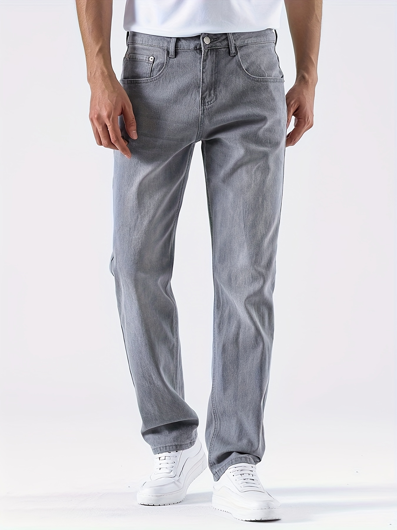 grey jeans men sold on Temu United States