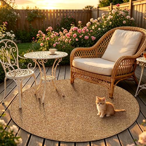 1pc suitable for climate imitation jute pineapple weave rug large rectangular circular indoor outdoor carpet suitable for patio deck poolside balcony yard foldable tpr backing suitable for decking floors