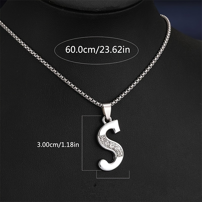 Silvery 26 English Letter Necklace, Fashion Decorative Necklace For Men And Women, Fashion Jewelry Accessory, Fashion Apparel Chain, Holiday Gift