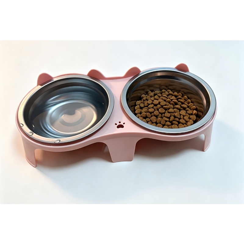 TEMU 2026 New Model Stainless Steel Or Plastic Bowl, Anti-toppling Pet Drinking Water Bowl, Easy To Clean And Durable Feeding Basin, Suitable For