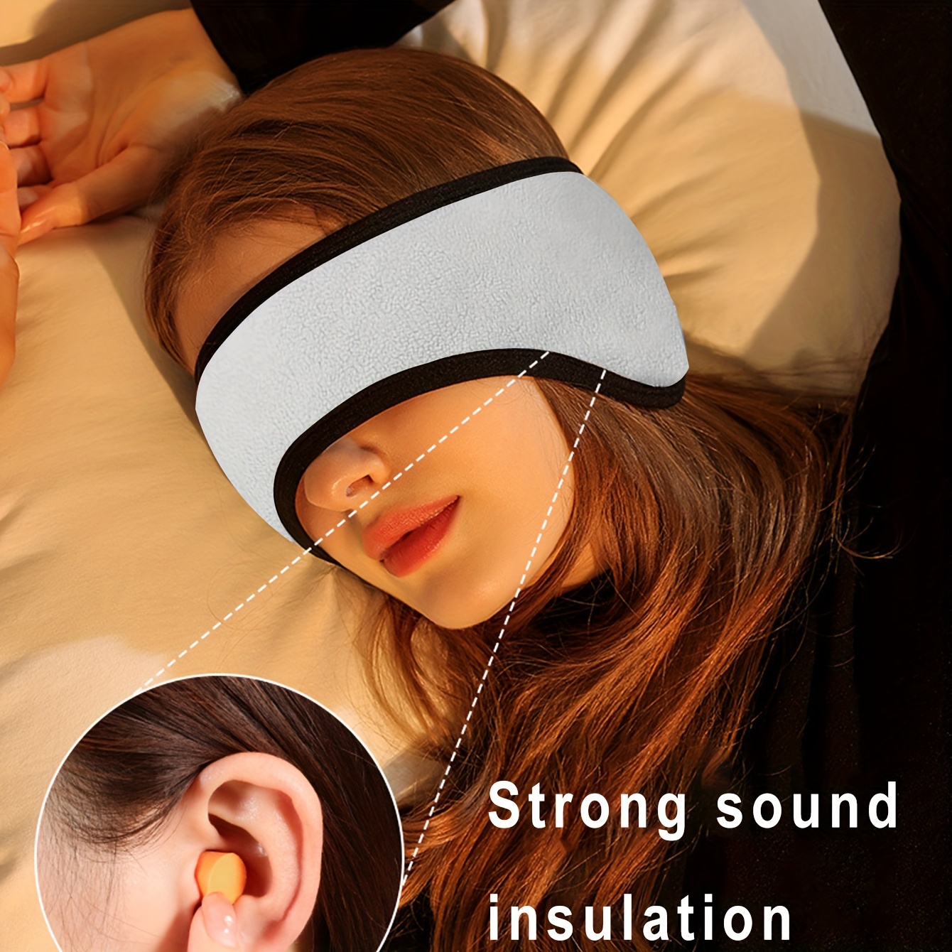 

1pc Noise-reducing Sleep Earplugs, Adjustable Eye Mask, Insulated Earplugs, Travel Nap Lunch Break